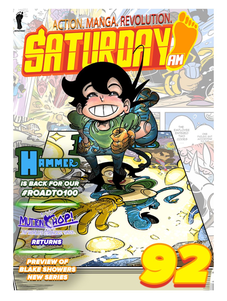 JeyOdin's tweet image. Have you guys seen the latest issue of @Saturday_am yet? We just hit #Issue92. You can pick it up for.     $0.99 or subscribe and get 20 issues throughout the year for $5.00. Subscribe now right here: gumroad.com/a/73184371
#roadto100 #Manga #DiversityIsStrength #comics