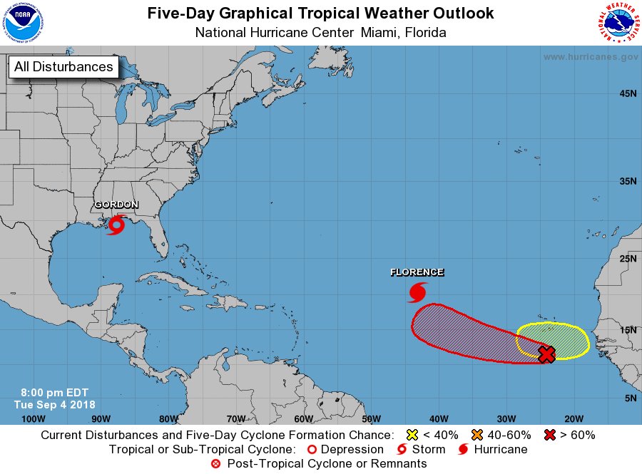 NHC_Atlantic's tweet image. The Atlantic basin is expected to stay active over the next several days with two more tropical cyclones potentially forming in the eastern tropical Atlantic Ocean. The full Tropical Weather Outlook is at hurricanes.gov