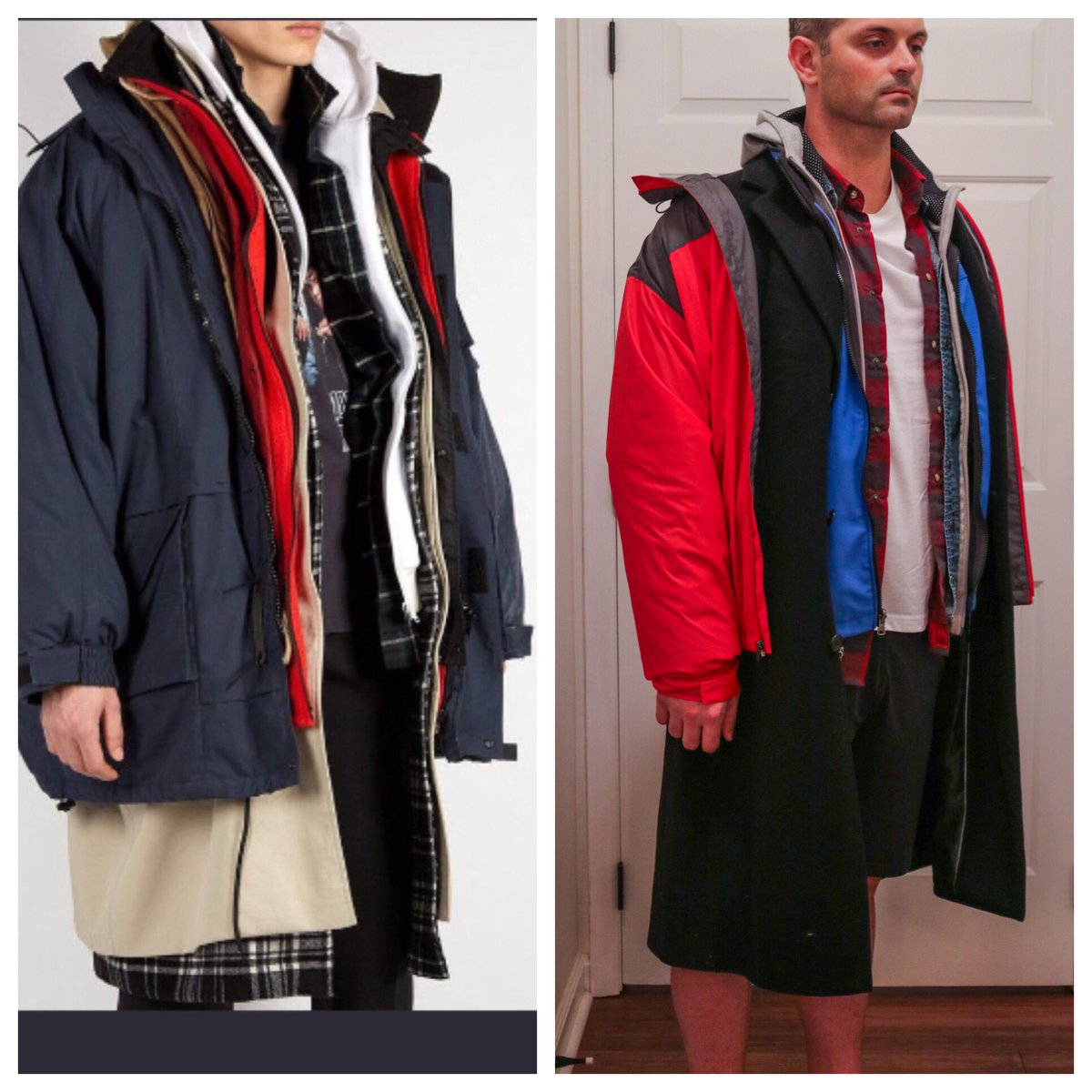 balenciaga layered coat