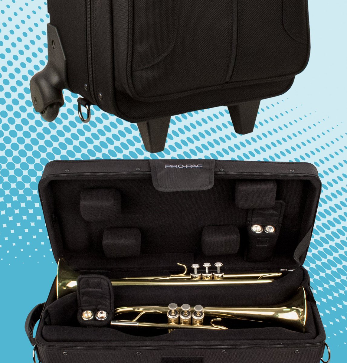 protecstyle's tweet photo. Double #horn cases….do you prefer with or without #wheels? #trumpet #cornet #mutes #piccolotrumpet #protecstyle https://t.co/RpytrvAHRe