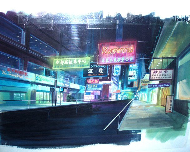 K E A Hiromasa Ogura Background Design For Ghost In The Shell 小倉宏昌 T Co 4qraossh4p Twitter