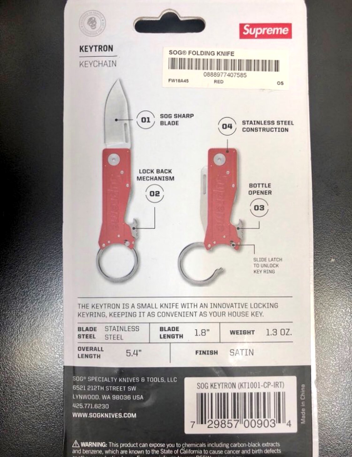 小物 Supreme 18AW SOG KeyTron Folding Knife DropsByJay on X: 