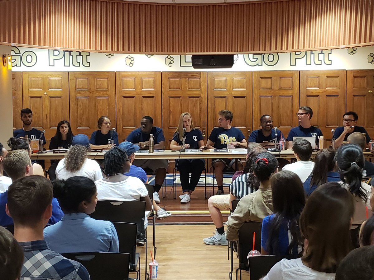 ScubaSteve411's tweet photo. First @pittsgb meeting of the year. This group of young people works very hard to represent @PittStudents and their voices! Reach out to SGB to get involved or if you have suggestions to make Pitt a great place for all students! https://t.co/vKrSBNkfnB