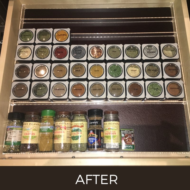 organizedrawers's tweet photo. The owners of this vacation home in Beaver Creek, Colorado recently organized their kitchen spice drawer using our NEW square spice containers and a custom organizer -- look at the space savings!  Check out the Before &amp; After!
#beavercreekcolorado #spicedrawer #spicecontainers https://t.co/P4og6wooV1