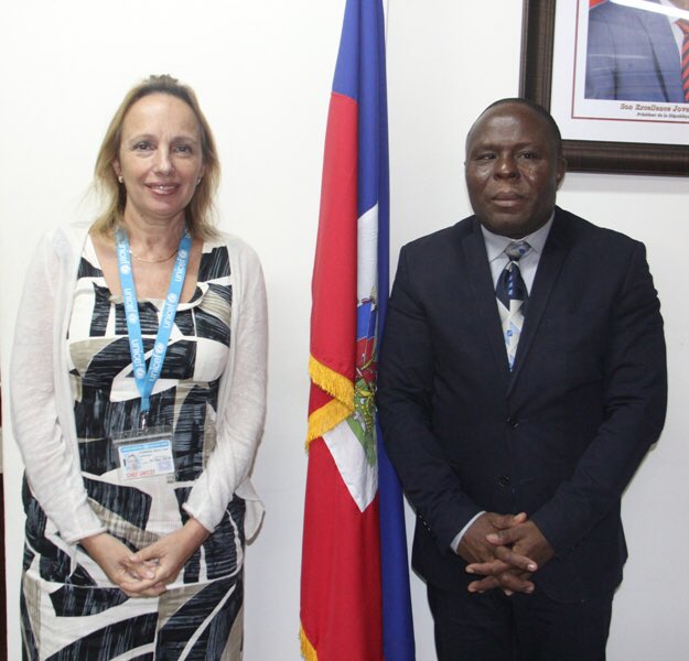 MENFP Education Haiti (@menfp_education) on Twitter photo Éducation/Partenariat
Rencontre de travail entre le Ministre de l'Education nationale et de la Formation professionnelle, Pierre Josué Agénor CADET, et la nouvelle représentante de l’UNICEF en Haïti, Maria Luisa FORNARA. <a href="/miloodyv66/">Miloody VINCENT</a> Éducation/Partenariat
Rencontre de travail entre le Ministre de l'Education nationale et de la Formation professionnelle, Pierre Josué Agénor CADET, et la nouvelle représentante de l’UNICEF en Haïti, Maria Luisa FORNARA. <a href="/miloodyv66/">Miloody VINCENT</a>