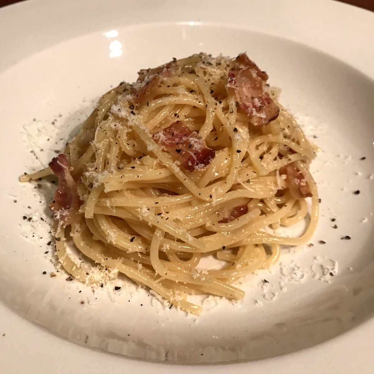 GQ_Blu's tweet photo. So gotta retire a couple hashtags. No more #MrFeedYourGirl or #LetMeFeedYouBoo, cuz #PastaBae went and got boo’ed up.
You can still get fire food pics though, like this Carbonara. #HomeMade #BlackMenCook https://t.co/86DAnVdDhX