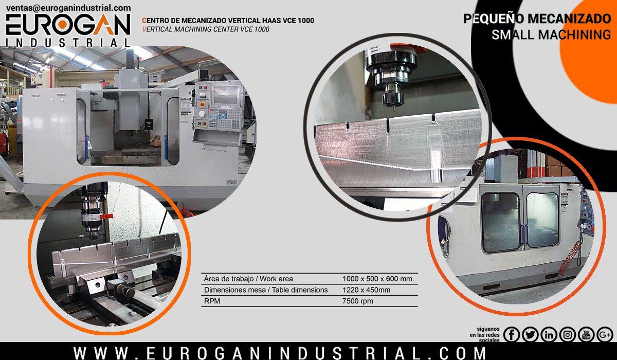 ✅ euroganindustrial.com 🌐 ventas@euroganindustrial.com
PEQUEÑO #MECANIZADO / SMALL #MACHINING
Área de trabajo / Work area 1000 x 500 x 600 mm.
#centroDeMecanizado #machiningCenter #euroganindustrial