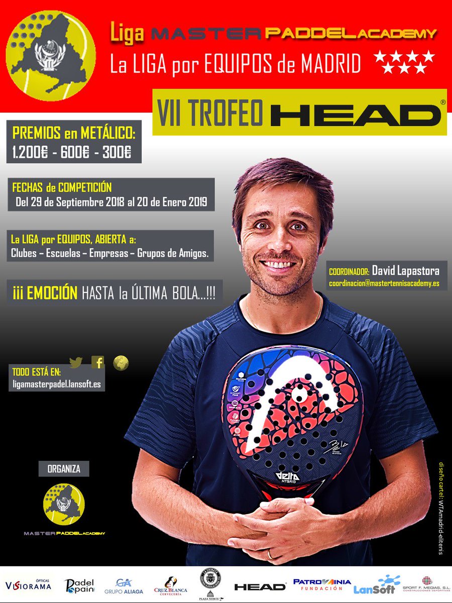 ParquePadel's tweet image. Una nueva temporada llega la Liga por Equipos de Madrid, trofeo @HEAD_PADEL. 40 jugadores ya han dicho "Sí" a jugar en el @CDPC77. Quieres unirte a ellos? 

Corre a apuntarte a la Oficina del Club o contacta en padel@cdpc.es

Te estamos esperando!

#padel #ligaporequipos