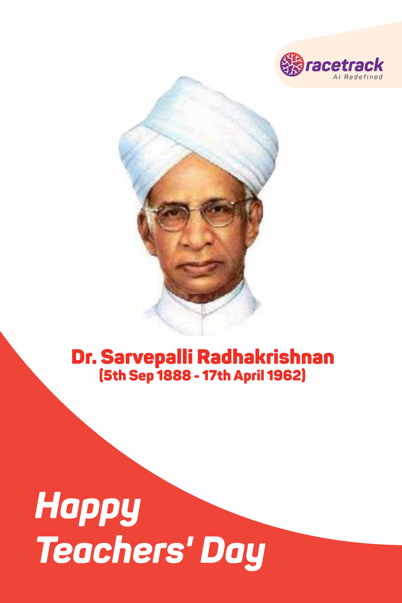 racetrack ai on twitter the true teachers are those who help us think for ourselves dr sarvepalli radhakrishnan happy teachers day happyteachersday teachersday2018 à¤¶ à¤ à¤·à¤à¤¦ à¤µà¤¸ teachersbuildus teachersshapeus racetrack ai dr sarvepalli radhakrishnan happy