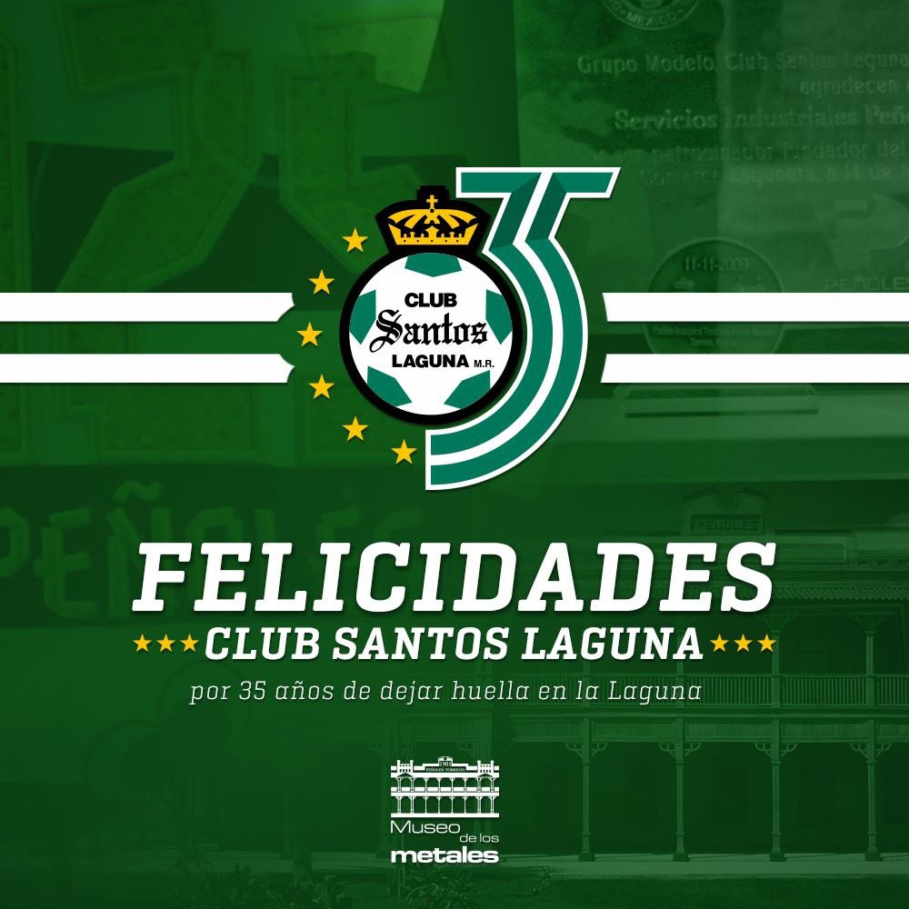 Nos unimos a la celebración del <a href="/ClubSantos/">Club Santos</a>, felicidades por 35 años dejando huella en cada uno de los Laguneros. #35Aniversario