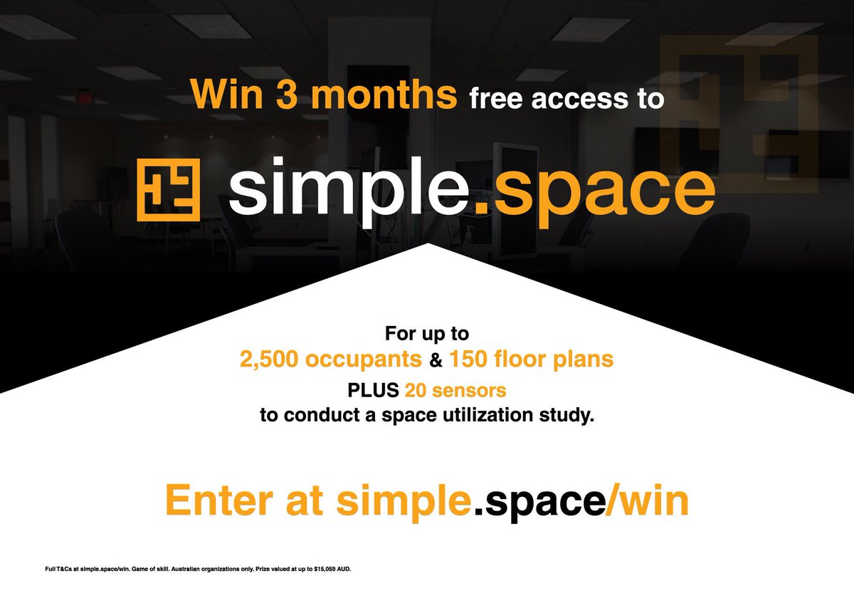 simplespaceAU's tweet image. We are giving away 3 months free access to try simple.space at the #proptechsummit2018! Enter at simple.space/win 🙌 #proptech