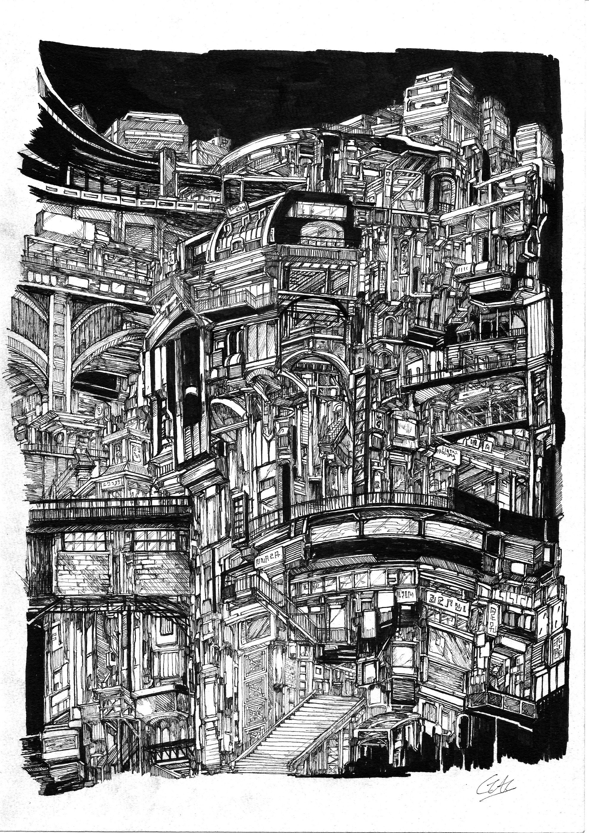 Twitter 上的 Gai ﾄﾗｲﾊﾞﾙﾃﾞｻﾞｲﾅｰ Crabhouse作った人 Gaiさんの描いた機械でも見てってくりゃれ 機械 イラスト ペン画 T Co 8hwp8nlcww Twitter