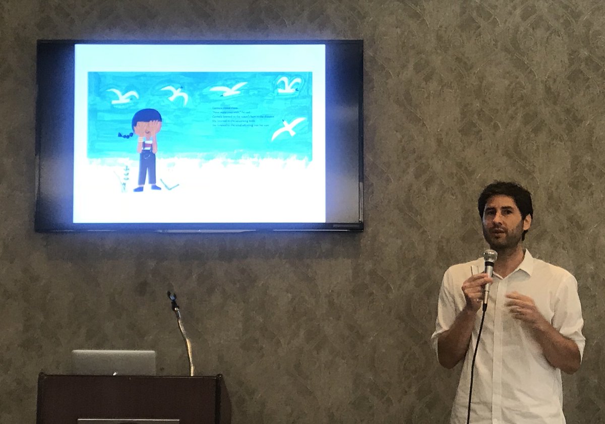 deblel's tweet photo. “All art really is...is a bridge to conversation.” Matt de la Peña 2018.  Great presentation. TAMU Conference to Explore Diversity in Literacy. @mattdelapena https://t.co/ReHMnIpjxD