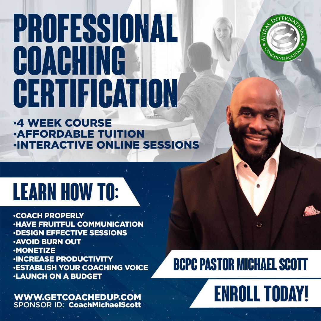 MDSMinistries's tweet photo. Our next 4-week online Coaching Certification begins September 11th.                                                            Enroll today https://t.co/ThZBMDCGUB
Sponsor ID: CoachMichaelScott https://t.co/GnKaI6DKRy