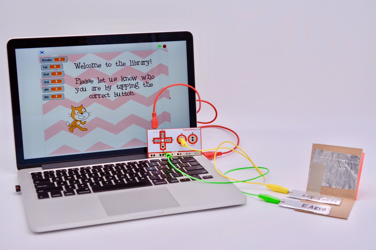 makeymakey's tweet photo. Coming to Labz tomorrow! A full guide on making your own interactive exit ticket or data tracker with @Scratch and #makeymakey ! #makered #elemaker #elementaryteacher #elementary #makerspace #coding https://t.co/rTGv2798xo