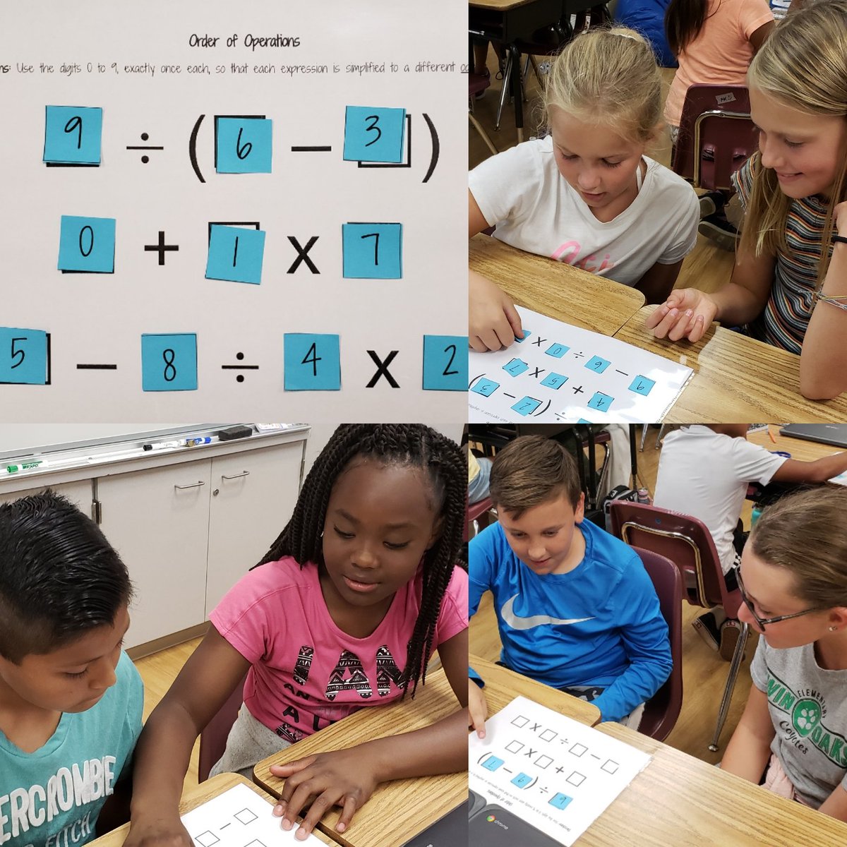 MrsPorter34's tweet image. 5th graders hard at work on an #OpenMiddle order of operations challenge! SMPs for days #TOESmath #TwinOaksStrong