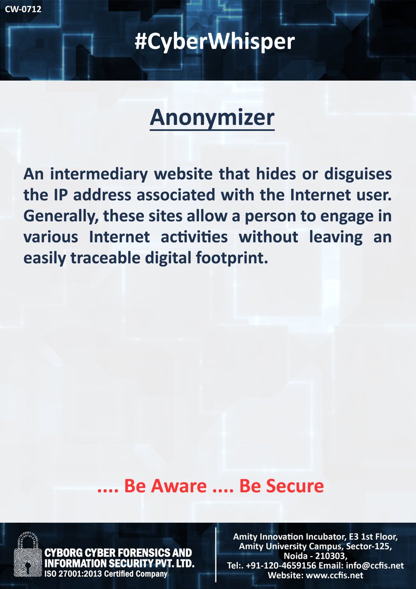 ccfis's tweet image. #CyberWhisper #CyberSeurity #Anonymizer