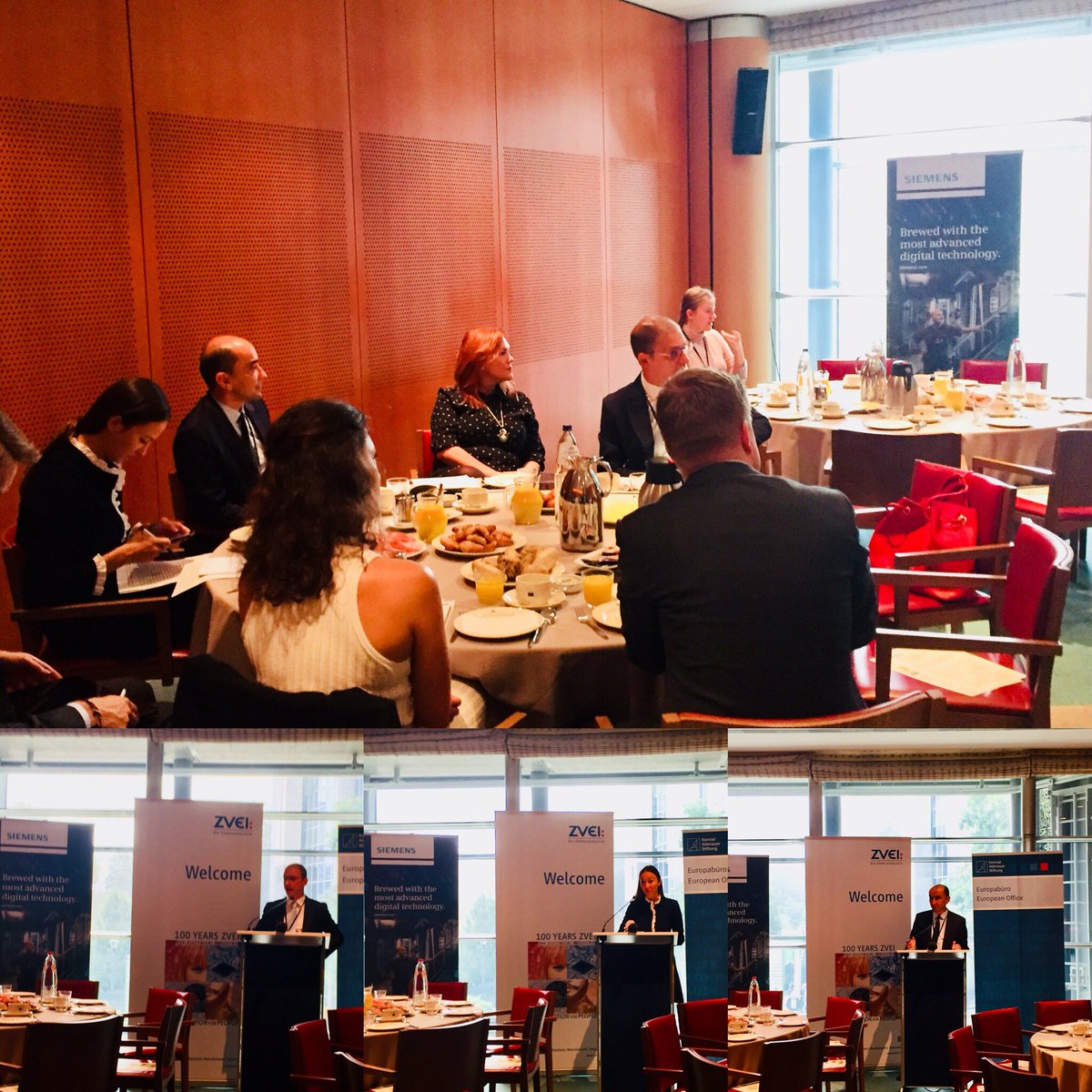 Breakfast debate on #data #digitalisation and #Cybersecurity from an international perspective: how can we foster #Innovation ? With <a href="/hamuradu/">Radu Surdeanu</a> <a href="/BrusselsGeek/">Jen Baker</a> <a href="/EvaMaydell/">Eva Maydell (Paunova)</a> @ZVEIorg <a href="/kaseurope/">KAS EU 🇪🇺</a>  #ThinkDigital #CharterofTrust <a href="/siemensindustry/">Siemens Industry</a>
