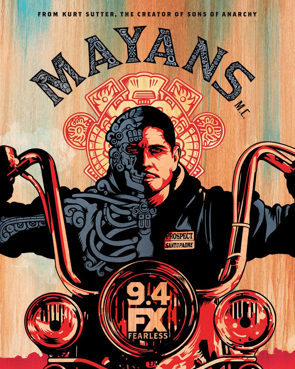 baruadvertising's tweet photo. It's time for the Mayans MC premiere! BARÚ is so excited to have collaborated with the Mayans &amp; FX marketing teams. We can’t wait for the show to rev up! Don’t miss the new Mayans Motorcycle Club running the streets, NOW at 10pm on FX. #MayansFX https://t.co/etjDBWVUY7