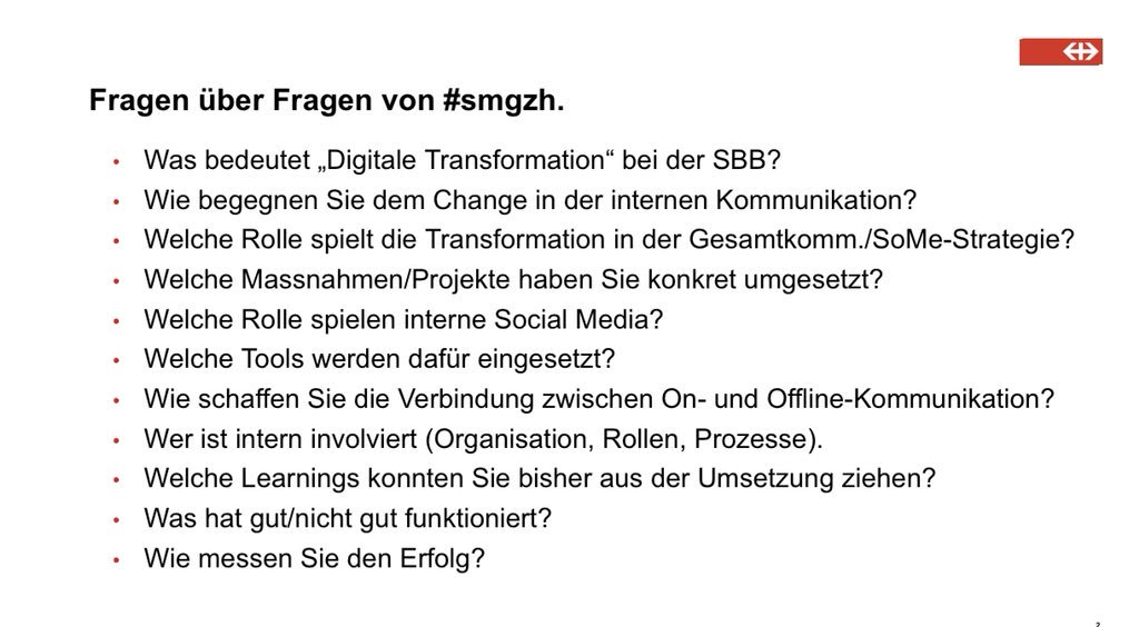 Ui das wird eng heute 15’ für unsere SBB Kommunikation Transformations-Story am #smgzh 🙃 Ich erzähl euch « meine Reise » zu diesen Fragen: