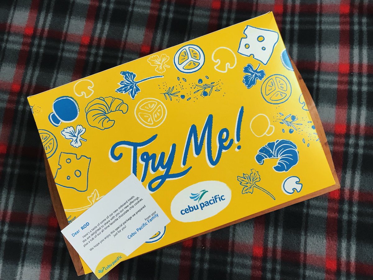 rodmagaru's tweet photo. WOW! @CEBUPACIFICAIR'S new onboard meals are as sumptuous as it gets! Flying very soon? Don't forget to order these! #CEBtravels #CEBMeals
1. Chicken Inasal Burrito.
2. Grilled Chicken in herb bun
3. Beef Pastrami in Foccacia
4. Ube Langka croissant
5. Chocolate chip cookies! https://t.co/u1Leh8KeDO
