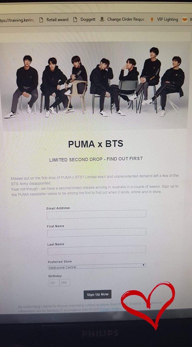 puma bts australia