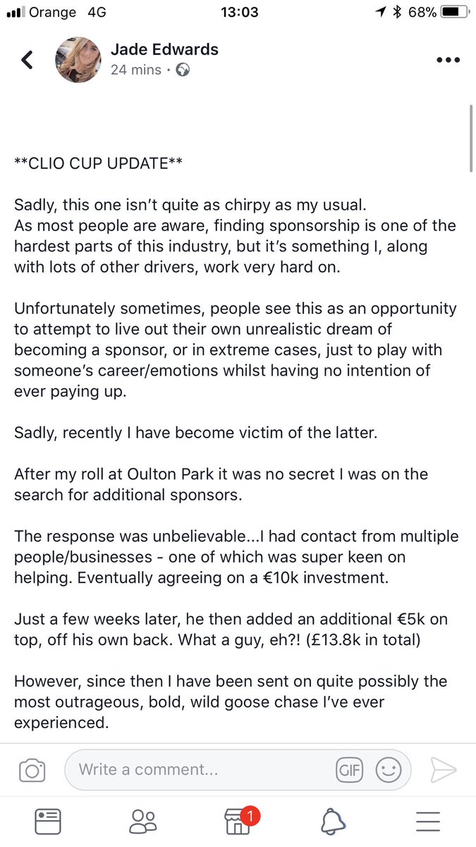 JadeEdwards9's tweet image. A tough Clio Cup update to post... 

A sponsorship scam that has taken away the chance to finish the season. 

A huge thanks to all my current, loyal sponsors for everything 💚