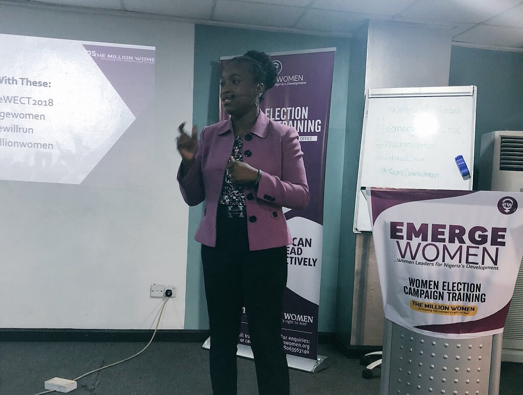 OloladeSalvador's tweet photo. Learning is the best to know more. Now at #emergeWECT2018
#emergewomen #shewillrun #themillionwomen The program is for aspirants to develop a good strategy and goals for campaign..... join us at LCCI  conference room. Thanks https://t.co/91slWwnhBY