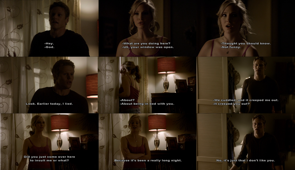 tvshowquote1's tweet photo. #Matt: Your window was open. I thought you should know.
#Caroline: Not funny.
Matt: [sighs] Earlier today, I lied.
C: About?
M: About being in bed with you. We cuddled and it creeped me out.
#Maroline #VampireDiaries #TVD #TheVampireDiaries #MattAndCaroline #CarolineAndMatt https://t.co/UzJDGWMu70
