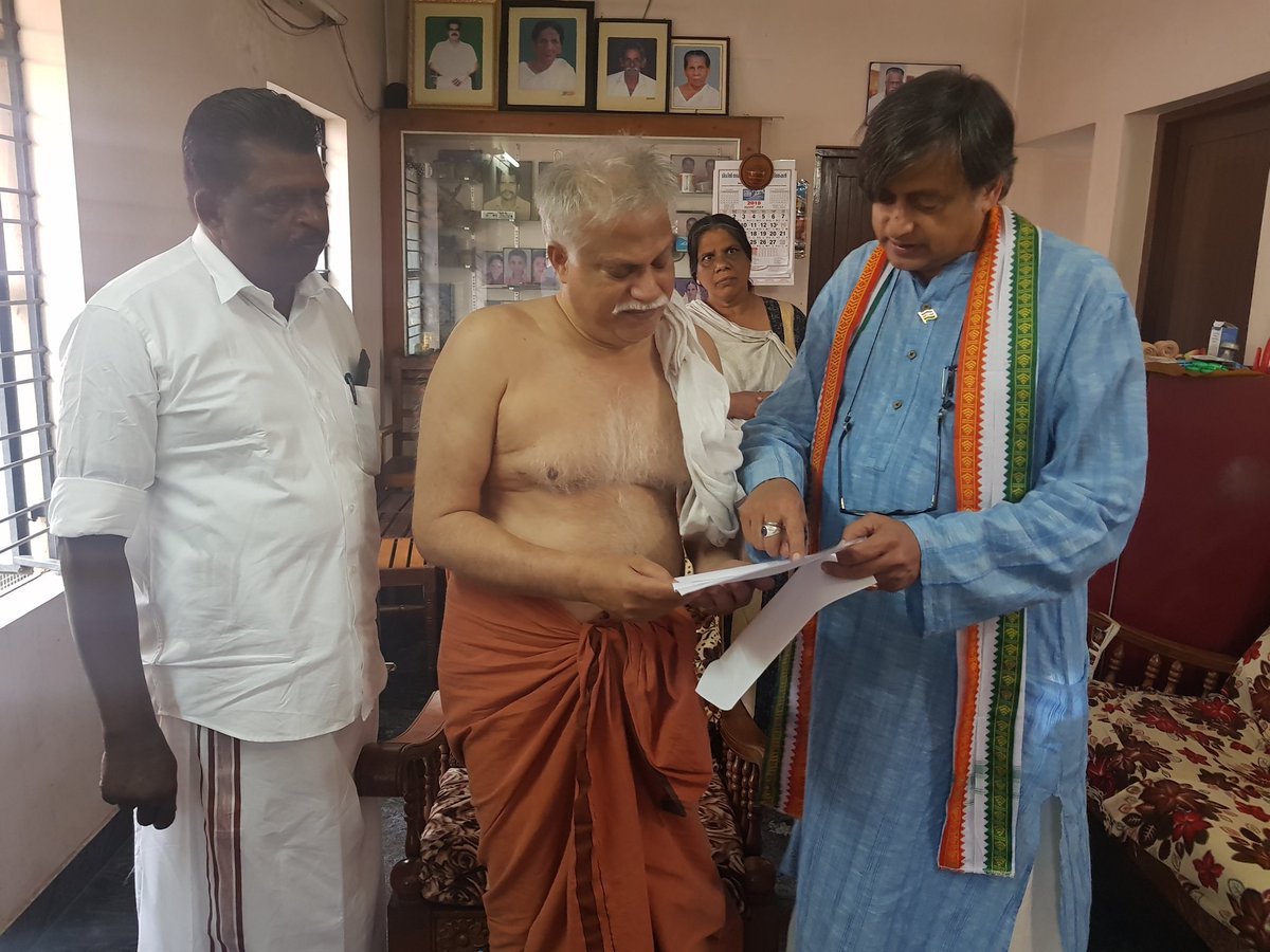Giving a cancer patient good news of an allocation for his treatment from the Prime Minister's Relief Fund