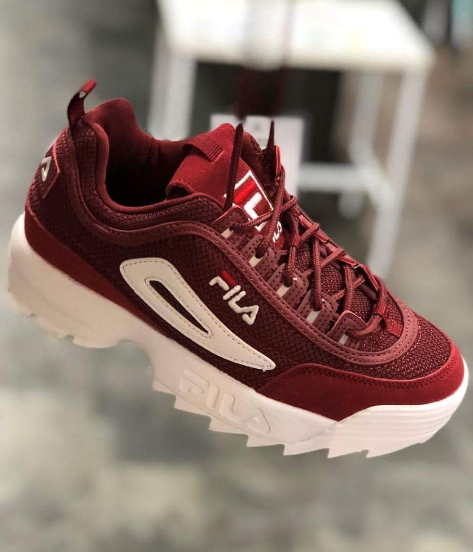 fila disruptor mesh low marsala