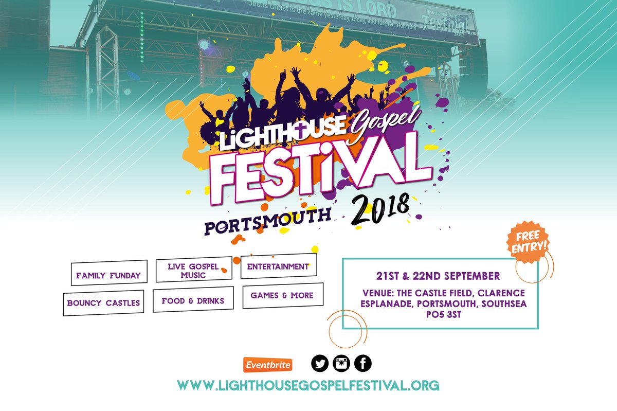 LGF_2018's tweet photo. The Lighthouse Gospel Festival PORTSMOUTH 2018 holds on Friday 21st and Saturday 22nd of September. We are bringing the good news of God's unconditional love and amazing grace to Portsmouth and its environs. Visit https://t.co/Lo9iOmw2EM to register today. https://t.co/3kpW7ww83F