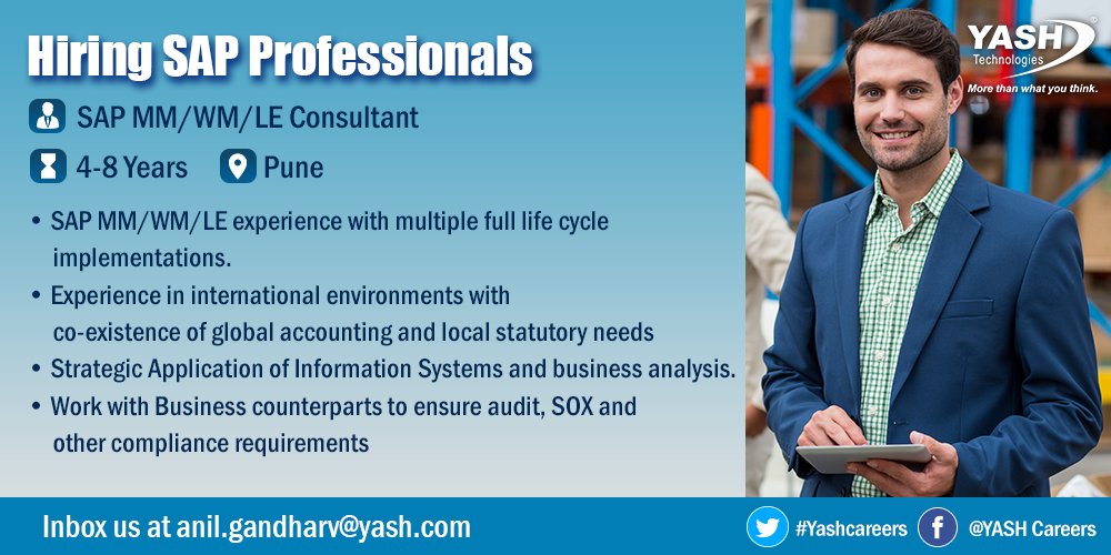 Yashcareers's tweet image. #SAPWM #Warehousemanagment #SAPMMWM #WMLE #Pune #YASHCareers #YASHTechnologies