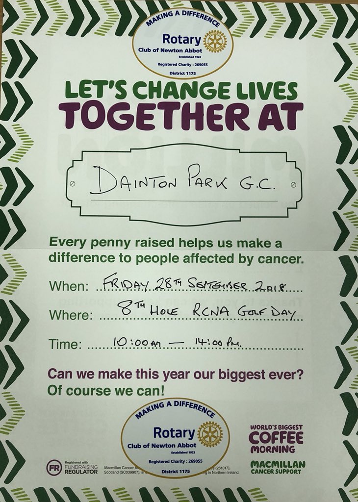 rotarynewtonabb's tweet image. RC Newton Abbot Business Golf day in partnership with Newton Abbot CC, Atkins Ferrie WM,Firewatch &amp;amp; Dainton Park GC @AFWMLtd @Dainton_Park @FirewatchSW @NewtonAbbotCofC @macmillancoffee @mdaupdates @CharlesDarrowUK @Sherwoodsonline @spacepsm @NewtonTownWoman #CharityDay