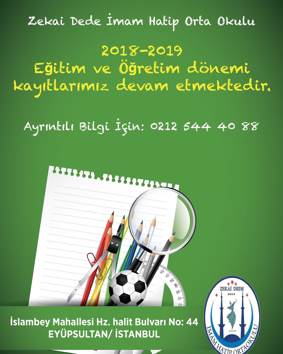 Eyüpsultan Zekai Dede İmamhatip Ortaokulu kayıtları devsm etmektedir... <a href="/TuranSeckin/">Seçkin TURAN 🇹🇷</a>