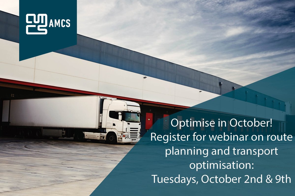 AMCSGroup1's tweet image. Sign up now for one of our two free webinars in October, where you can learn how your company can lower transport costs and improve service levels with our solution for route planning and real-time optimisation. Don't miss it &amp;gt;&amp;gt; ow.ly/YAhe50ipd9M