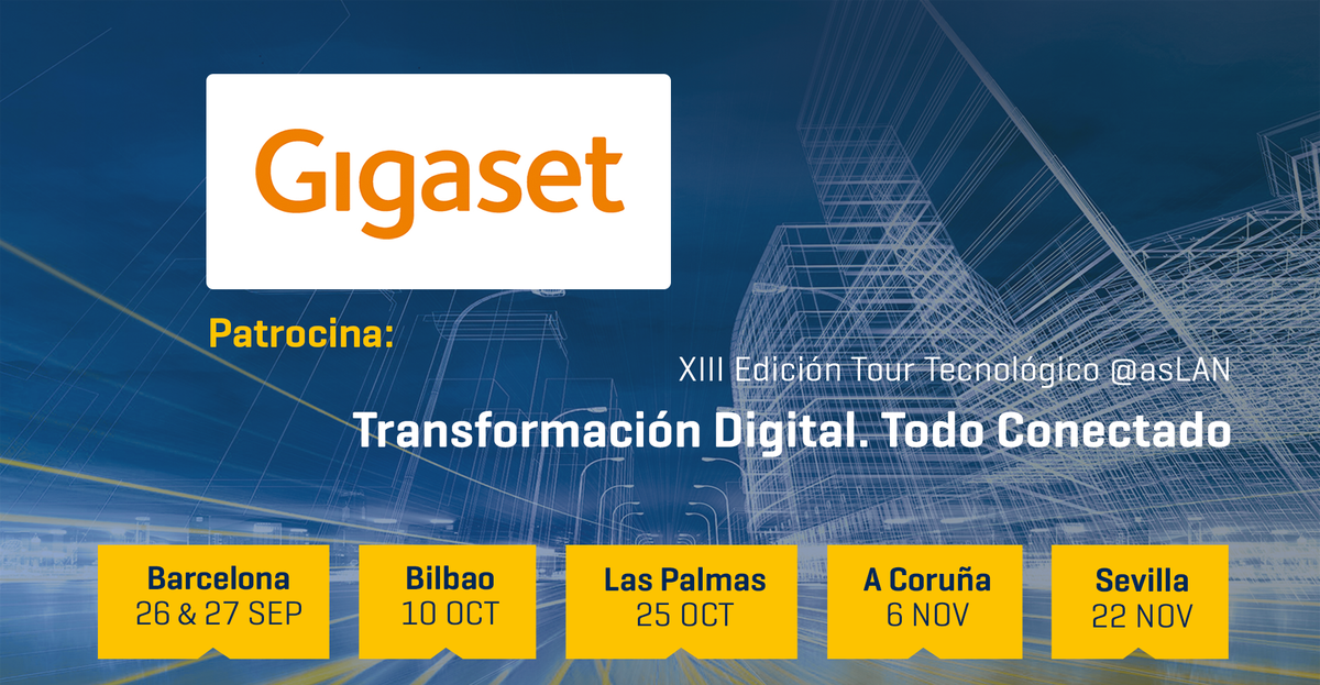 aslan_es's tweet photo. El 26 SEP comienza el #TourASLAN sobre #TransformacionDigital TODO CONECTADO patrocinado por @Gigaset. Información e inscripción gratuita: https://t.co/ZBilGVCBfm https://t.co/6VyXIdgwC6