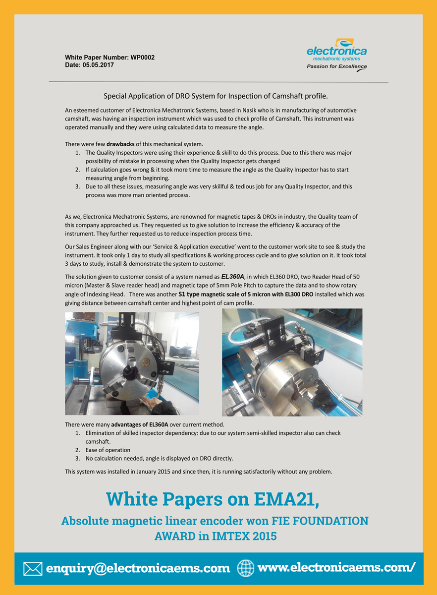 electronicaems's tweet image. Download our White Papers on EMA21, Absolute magnetic linear encoder won FIE FOUNDATION AWARD in IMTEX 2015
#Linearencoder #MagneticencoderSystems#EL360A #Whitepaper #EMS
electronicaems.com/media/docs/whi…