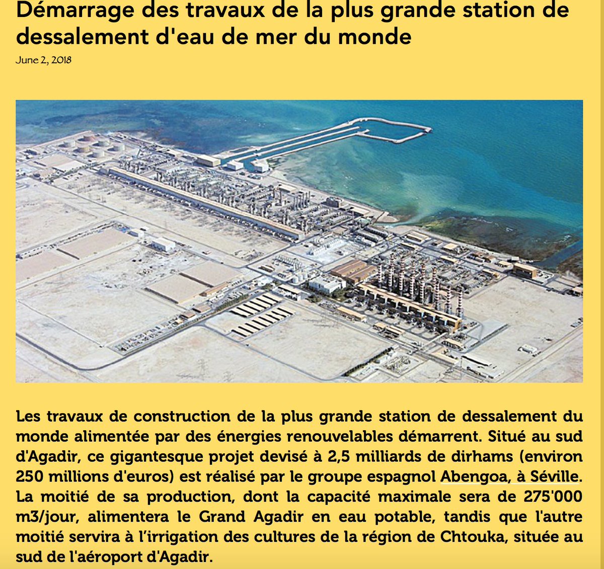MenaSimu's tweet photo. Despite several parties issuing their concerns about the desalination plant project, construction works have started this June ! https://t.co/SFlSM3S8i0