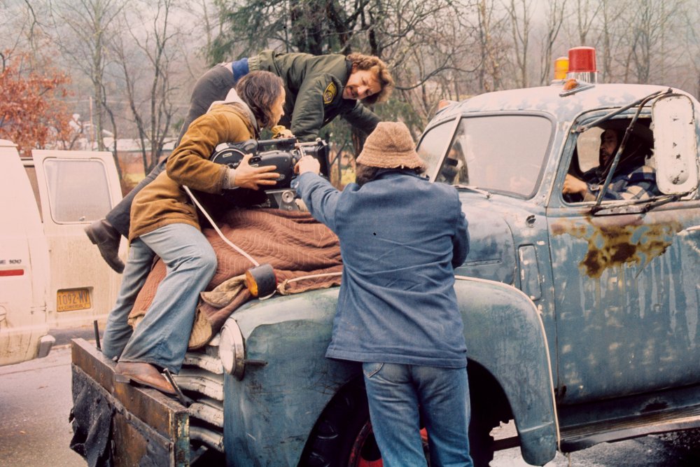 Happy 76th birthday to Werner Herzog, seen here on the set of \Stroszek\ (1977). 