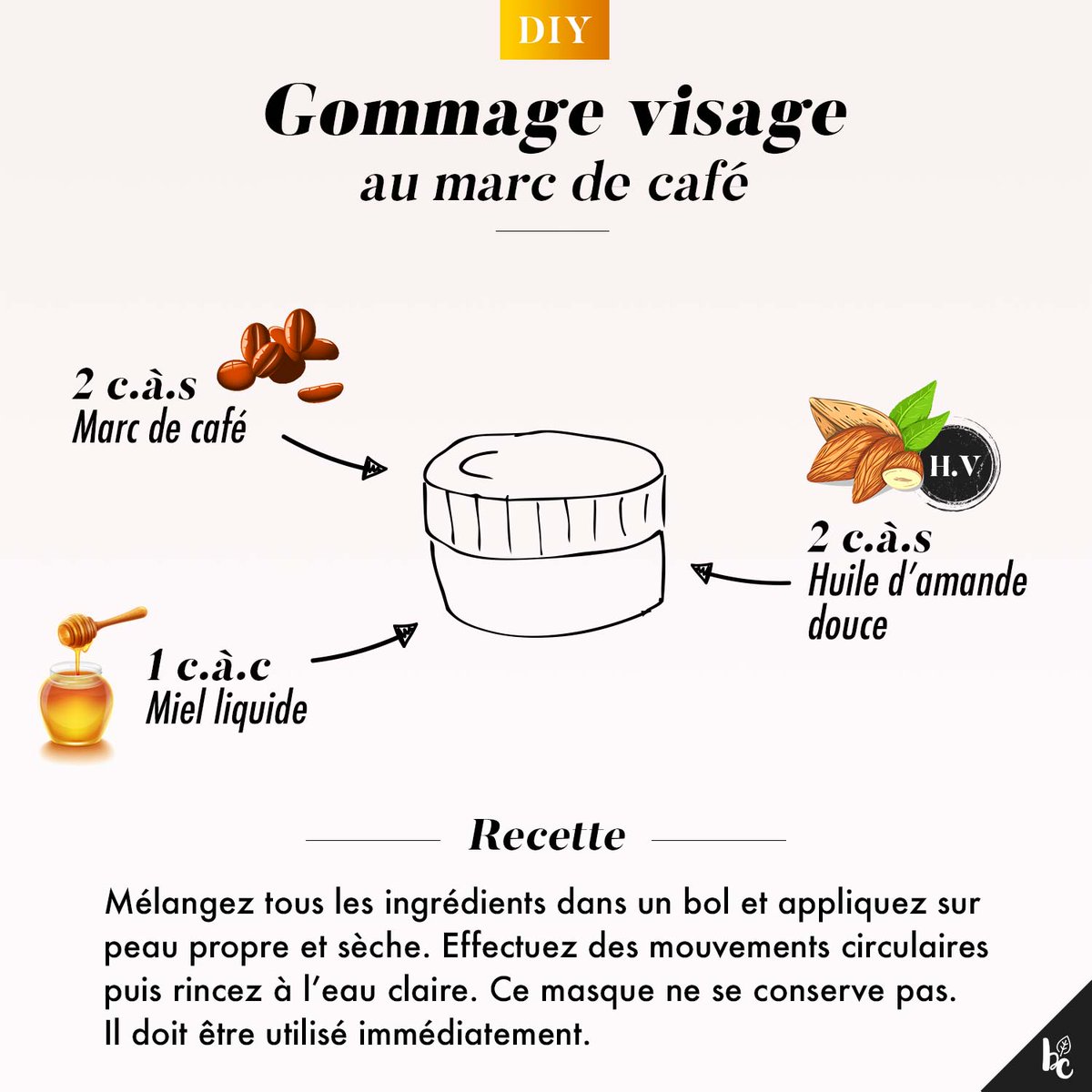 beautecherie's tweet photo. Gommage visage au marc de café pour retrouver une peau douce, lumineuse et débarrassée de ses impuretés 😍
À utiliser une fois par semaine pour profiter de ses bienfaits antioxydants sur la durée !
#diy #diygreen #diybeaute #beaute #recettemaison #cosmetique #beauty #Naturel https://t.co/ldJ1djAYJ0