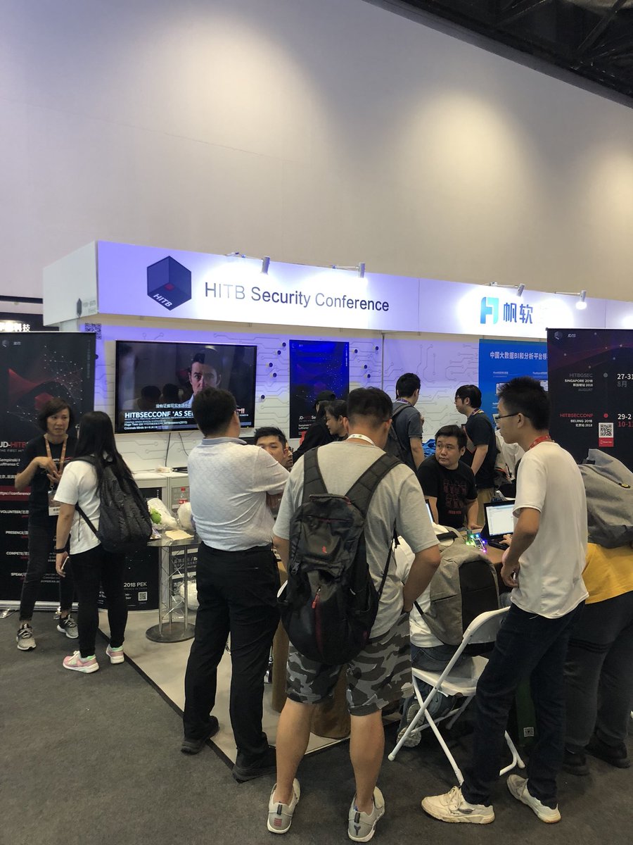 Moriarty_Meng's tweet image. come to join us at #HITB2018PEK booth of #ISC2018 now ! We seriously talk :-) @HITBSecConf @BelindaChoong @l33tdawg