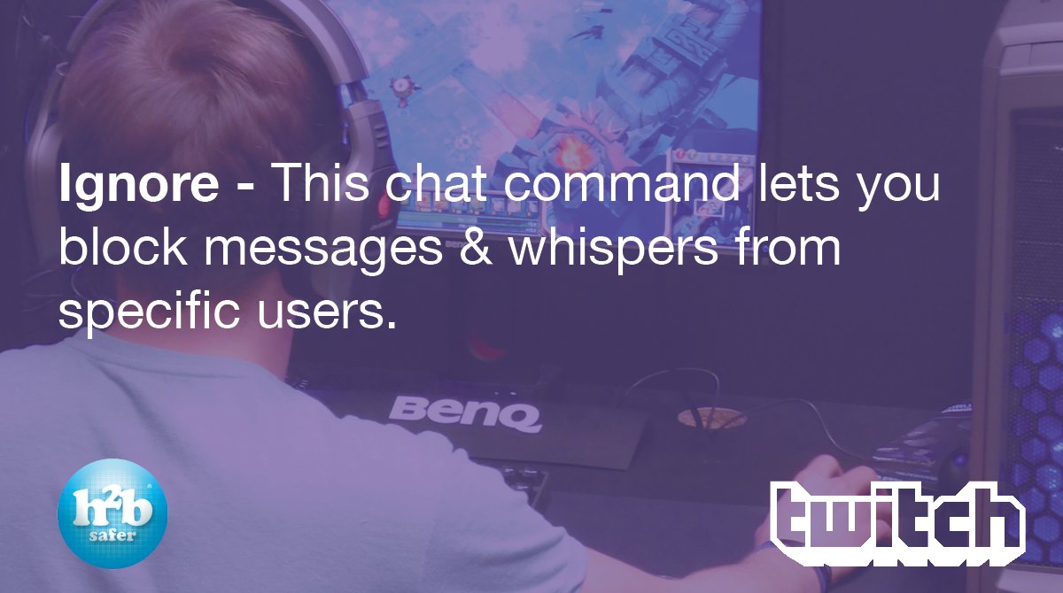OurSaferSchools's tweet photo. Did you know you can block messages from users?
Use this #Twitch chat command to stop inappropriate messages being sent to you! #MakeChildrenSafer https://t.co/FM7oQiBHOe