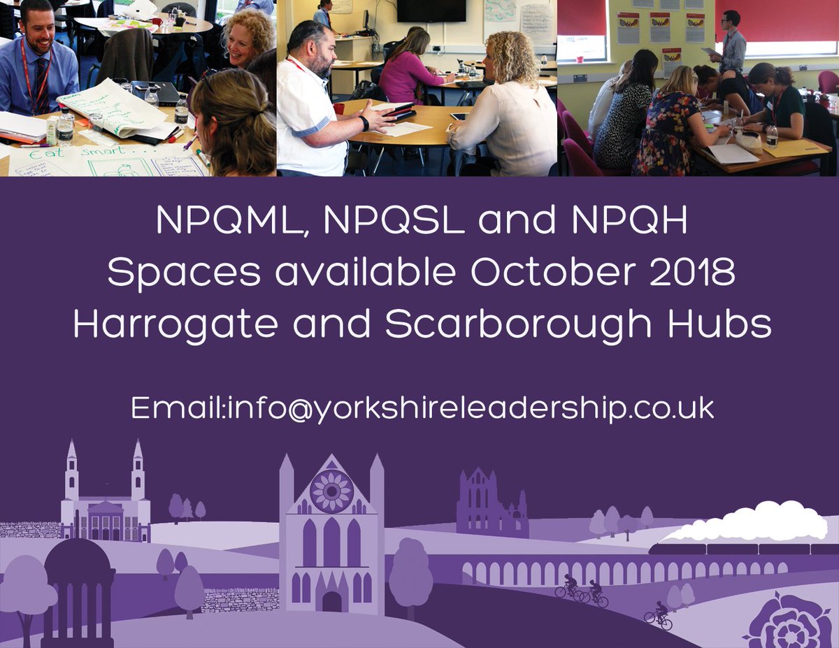 Yorkshire Leadership (@yorksleadership) on Twitter photo We still have some places available on our October 2018 cohort for our #NPQML, #NPQSL and #NPQH accredited by <a href="/educationgovuk/">Department for Education</a> This year we are also offering a #Scarborough Hub alongside our #Harrogate Hub <a href="/CoastOA/">North Yorkshire Coast OA</a> We still have some places available on our October 2018 cohort for our #NPQML, #NPQSL and #NPQH accredited by <a href="/educationgovuk/">Department for Education</a> This year we are also offering a #Scarborough Hub alongside our #Harrogate Hub <a href="/CoastOA/">North Yorkshire Coast OA</a>