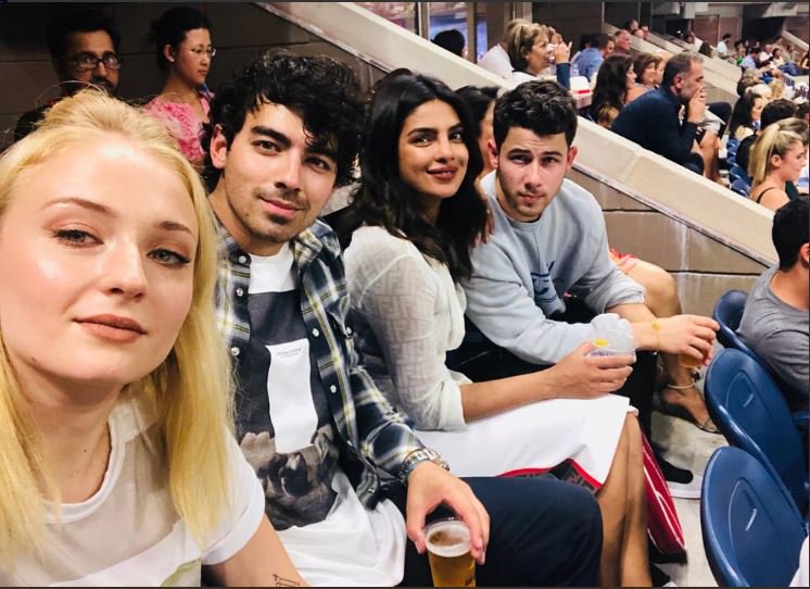 itrnews24's tweet photo. .@nickjonas, @priyankachopra, @SophieT and @joejonas were spotted having a good time at the #USOpen @usopen . @itrcinema https://t.co/tZ2WFKlGOU