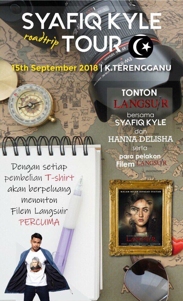 iSyafiqKyle's tweet photo. Orang Ganu ada sini? Nanti 15 September Capik &amp; Hannah akan ke sana! Kalau nak tengok wayang together2, boleh dapatkan t-shirt Kylez and korang berpeluang tengok filem Langsuir bersama kami! Info lanjut boleh klik link: https://t.co/uww5hdKCUP Tetiba teringin kepok lekor 😋 https://t.co/WcpT0oy5SZ