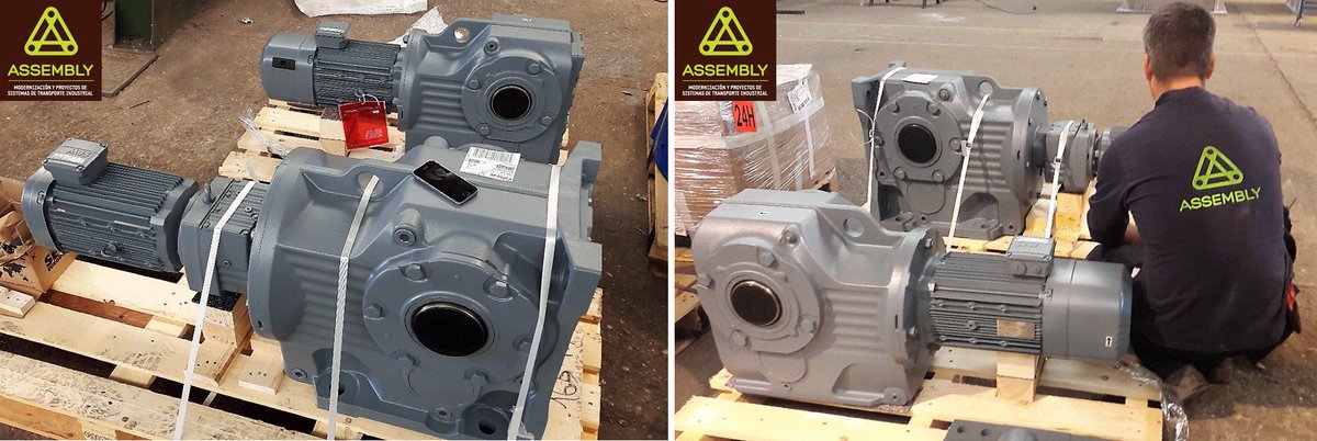 assemblyempresa's tweet image. Empezamos a recibir en fábrica, los motoreductores especiales para realizar su habitual premontaje, comprobaciones y test de funcionamiento, previo al envío de todos nuestros equipos y Sistemas de Transporte. Más info ... info@assembly.es #assemblyconveyingsystems #premontaje
