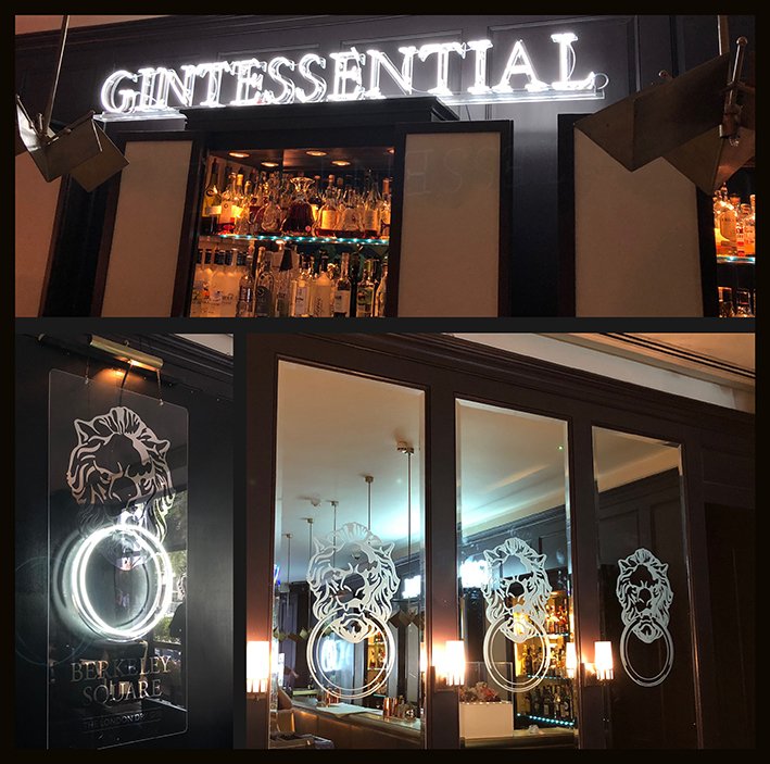 NewmanDisplays's tweet photo. Branding for this beautiful place was a pleasure @MortonsClub @BSQGin #gintessential #berkeleysquaregin #Neon #MirrorVinyl 🍸🥃 Gin o'clock https://t.co/GYfXbj4XDA