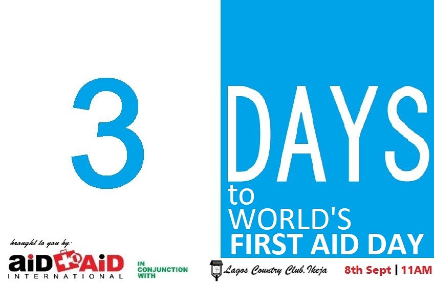 AidToAidIntl's tweet photo. Our aim is simply to minimise loss of life due to negligence of basic medical contingency practices (first aid). Let's join hands in keeping our families and society safe in cases of emergency.
Date: Saturday 8th September
Time: 11Am prompt
Venue: The Lagos country club ikeja. https://t.co/ehuHKRtTq5