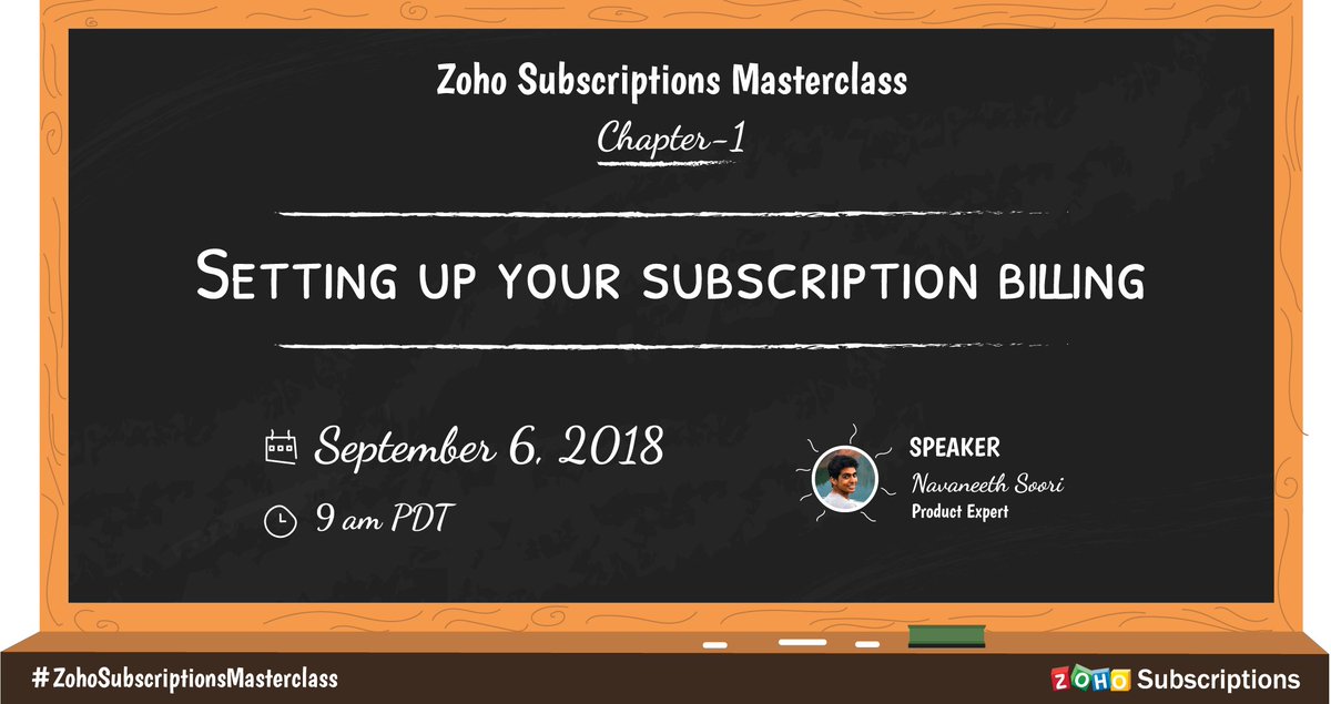 Zoho Subscriptions Masterclass is here! We're kicking off this webinar series with a session on setting up Zoho Subscriptions and expertly managing your recurring billing. Register here: zoho.to/2LZopS8  #ZohoSubscriptionsMasterclass